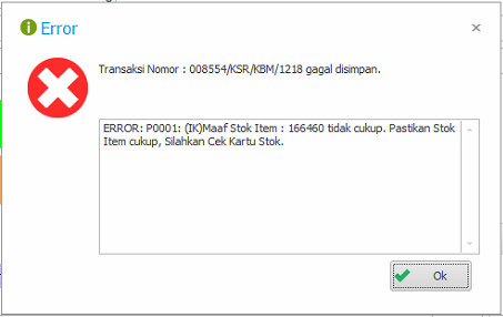 error:p0001 stok tidak cukup